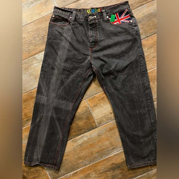 COOGI Union Jack Denim Jeans early 2000s embroidered logo - Picture 2 of 10